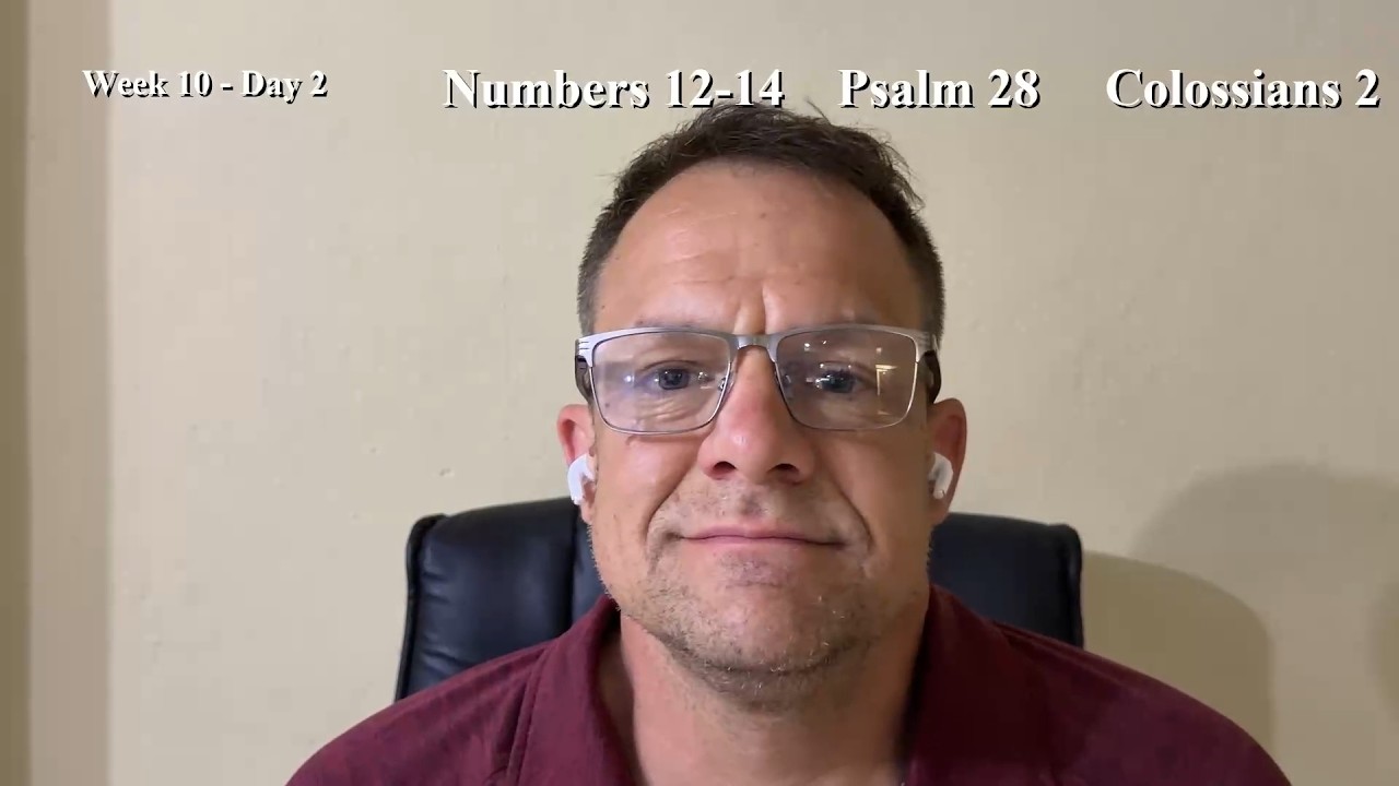 Bible Reading | Week 10 Day 2 | Numbers 12-14, Psalm 28, Colossians 2