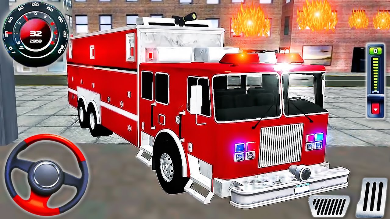 Real Fire Truck Driving Simulator 2022 - New Fire Fighter Fireman's Daily Job - Android GamePlay #7