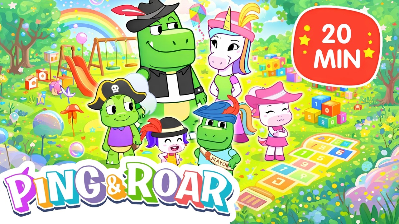 🦖🦄 Ping & Roar Quick Playtime | 20 минут веселья с динозаврами и единорогами для детей