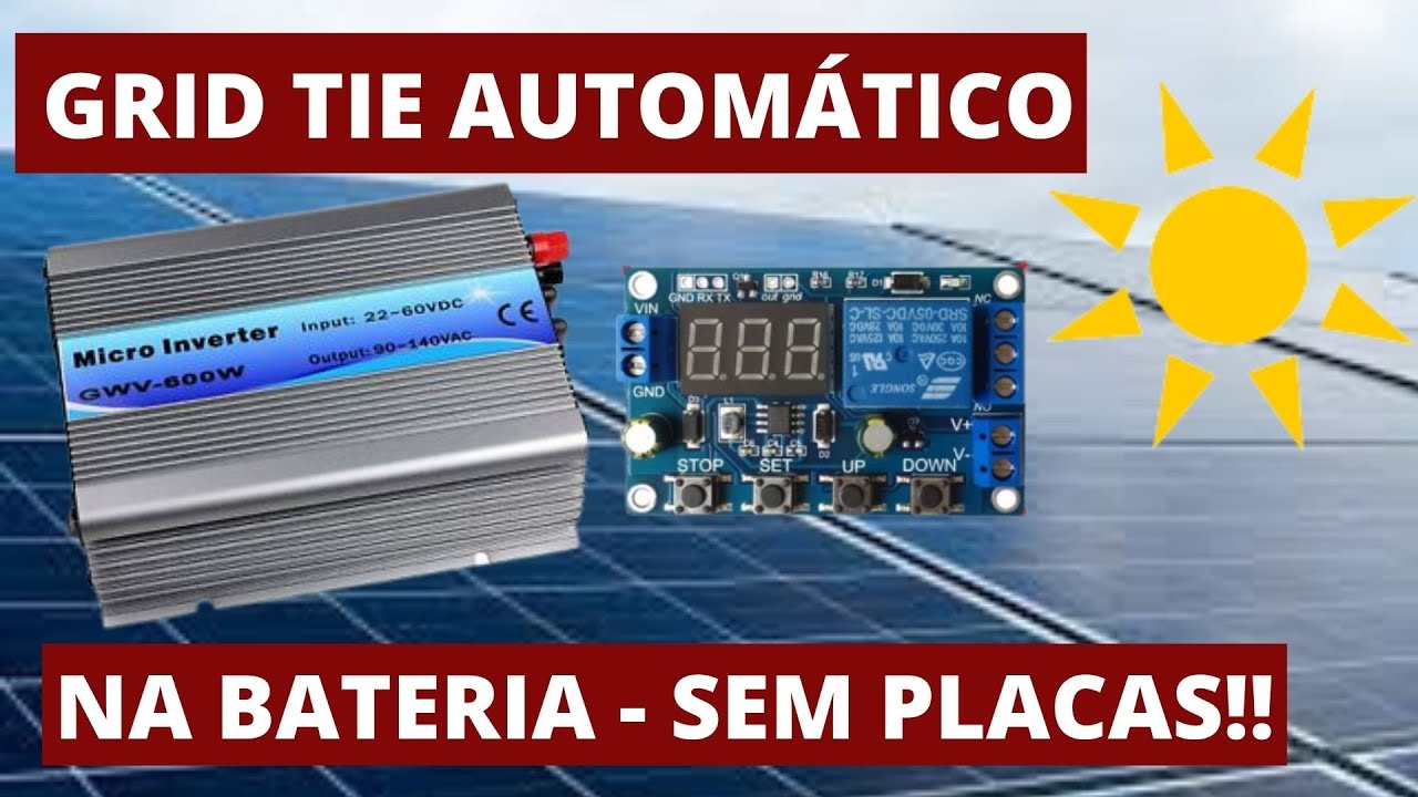 Automação Fácil para inversor Grid Tie ligado em banco de baterias - Energia Solar Off Grid