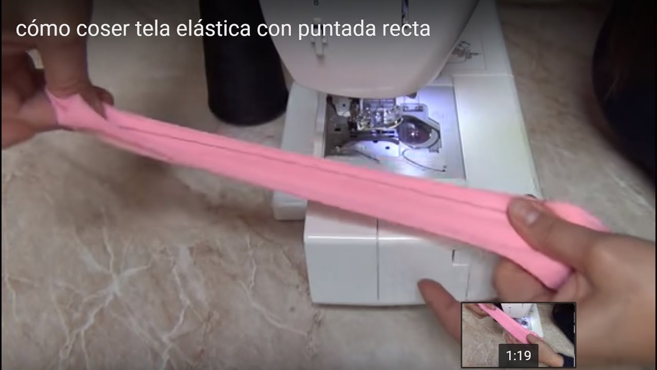 cómo coser tela elástica con puntada recta