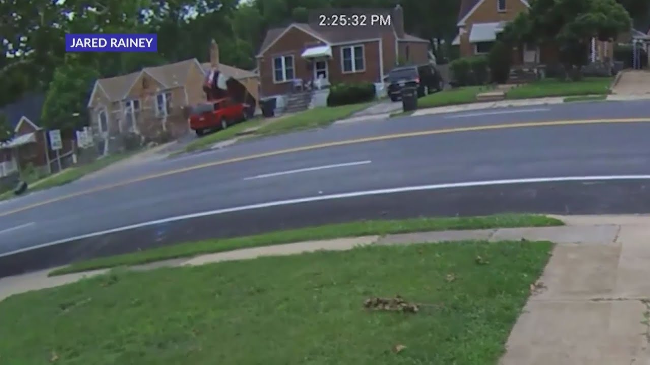 Car goes airborne, crashing into Lemay home, killing driver