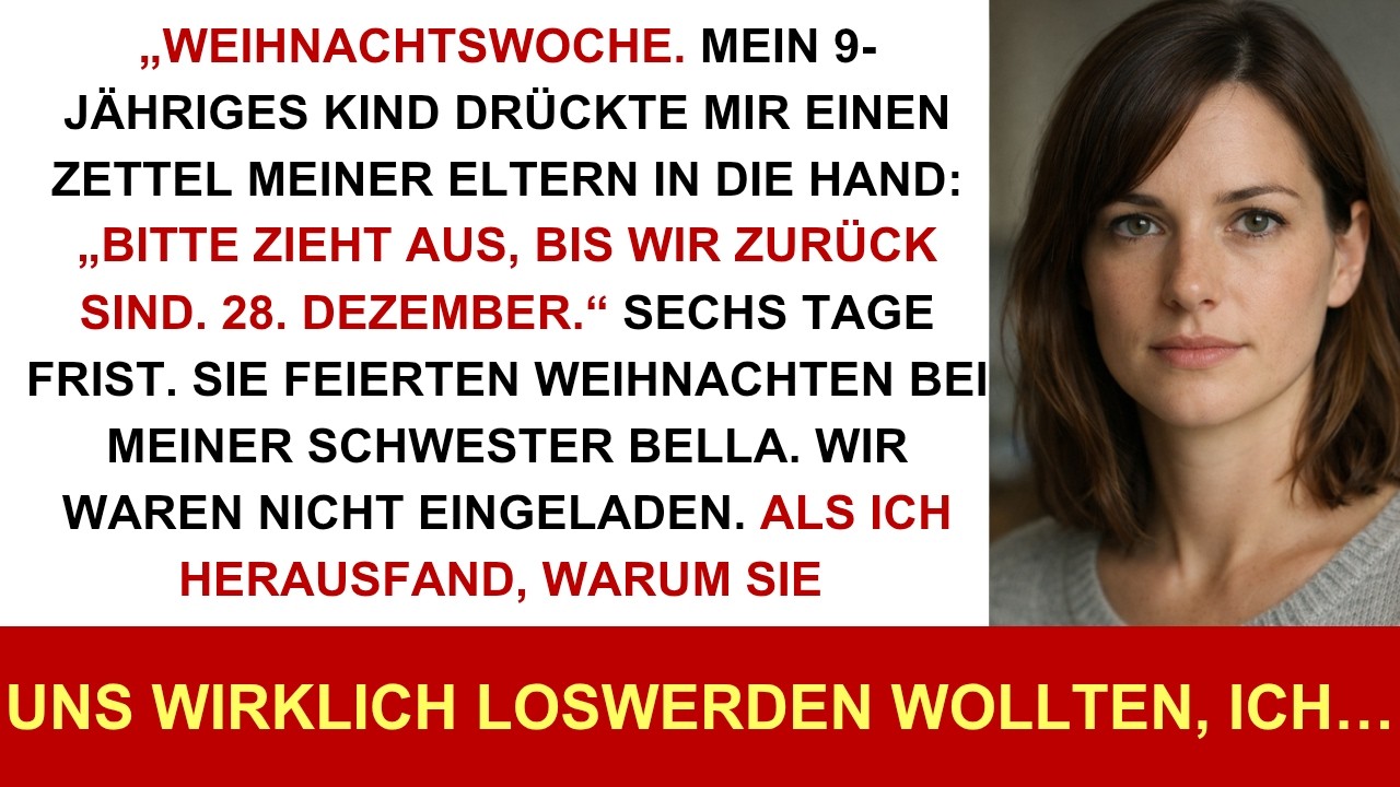 Mein 9-jähriges Kind zeigte mir einen Zettel: „Zieht aus, bevor wir zurück sind.“