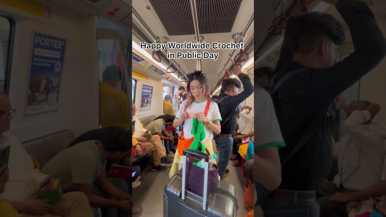 Crochet in Metro #northeastgirlsreels #crochet #public