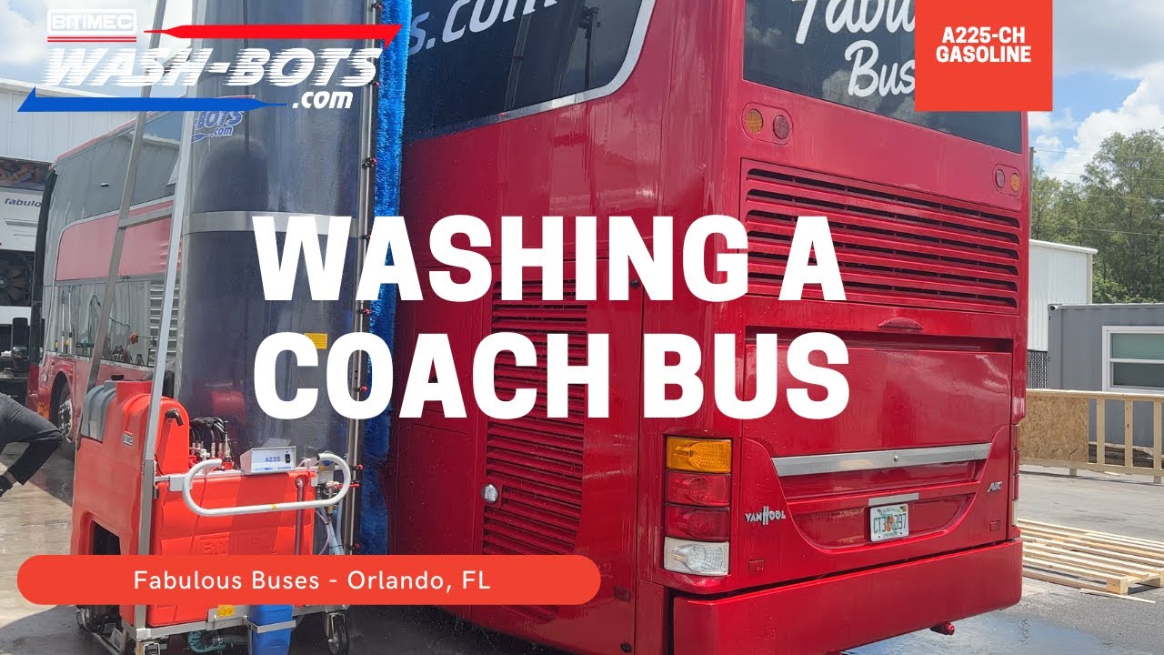 Washing a Coach Bus at Fabulous Buses