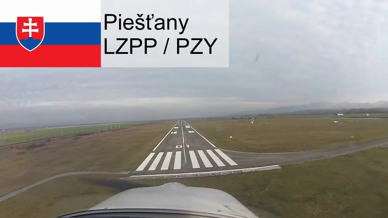 Landing and departing Pie&scaron;ťany Airport (PZY, LZPP) - International VFR flight in wintertime