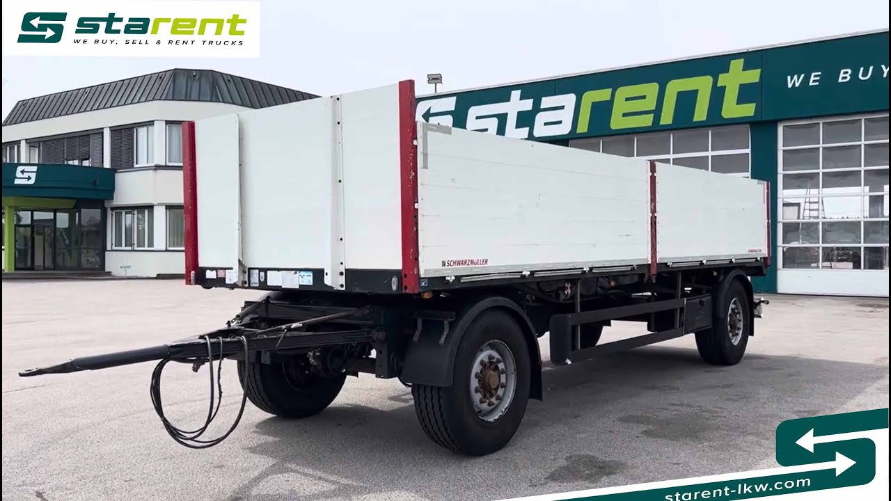 verkauft - Schwarzmüller Baustoffanhänger, Bordwände100cm, BPW–Achsen, TR24067,www.starent-lkw.com