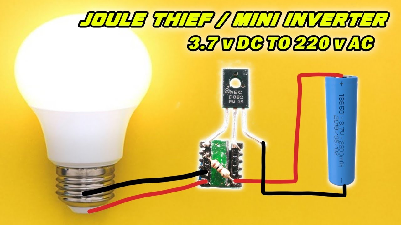 SIMPLE‼️Joule Thief 3,7v dc to 220v ac || Mini Inverter || Ide Kreatif Dari Charger Bekas HP