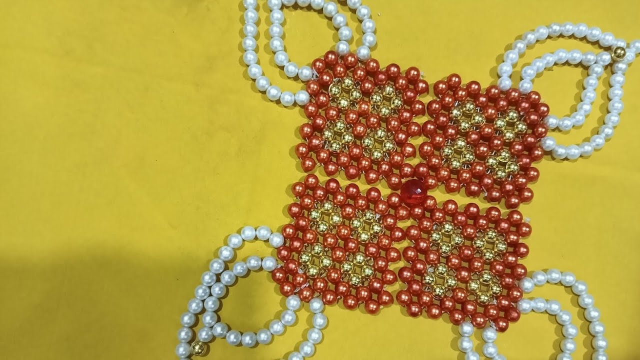 Moti ka rangoli design / pearl beaded rangoli designs 