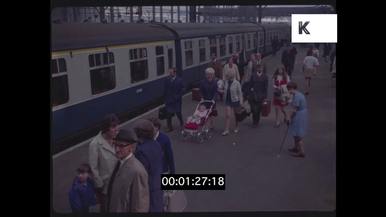 1960s Liverpool Street Station, Busy Crowds, London in HD