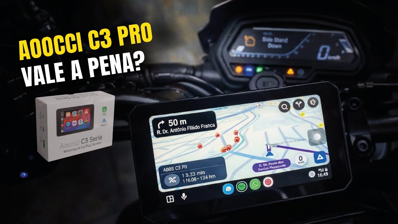 INSTALEI O NOVO CARPLAY AOOCCI NA DOMINAR 400 GPS, WAZE E SPOTIFY | VALE A PENA?