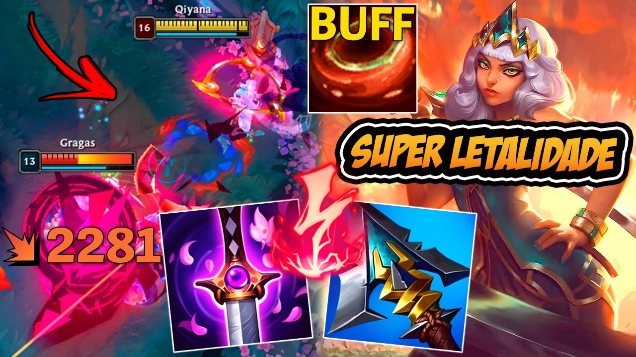QIYANA JUNGLE BUILD SUPER LETALIDADE COM OS NOVOS BUFFS TÁ INSANA *muito op*