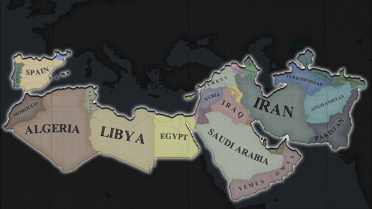 Umayyad Caliphate Modern Day Battle Royale - Hoi4 Timelapse