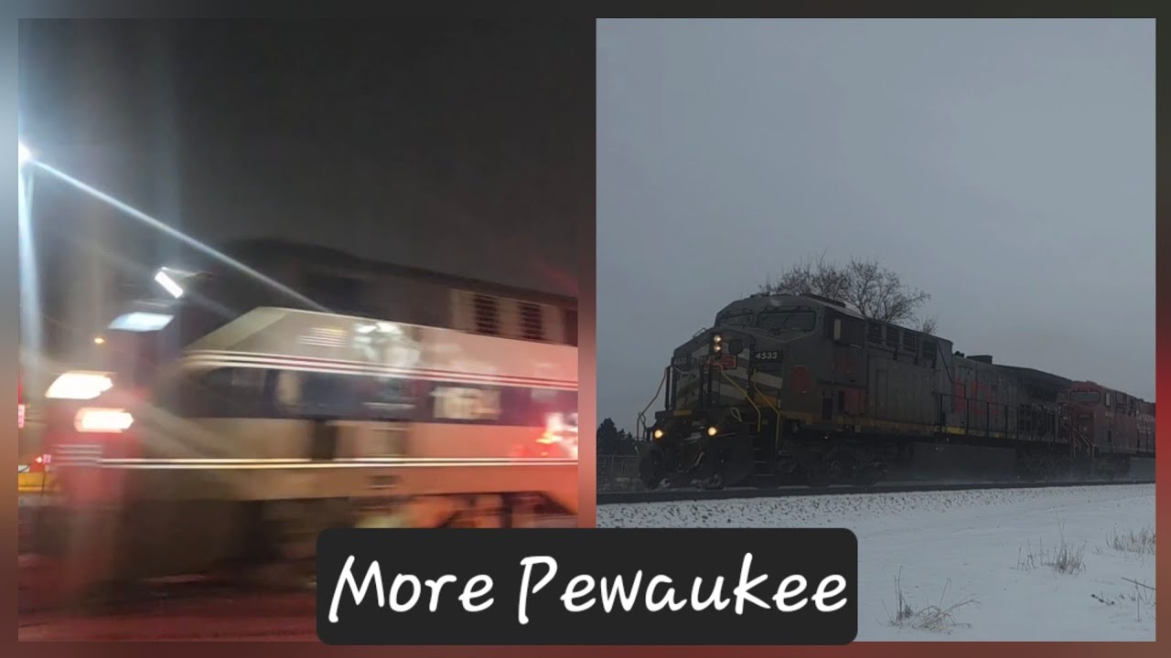 More Action in and around Pewaukee, WI (AMTK 164, KCS grey, Special interest duo + more) 