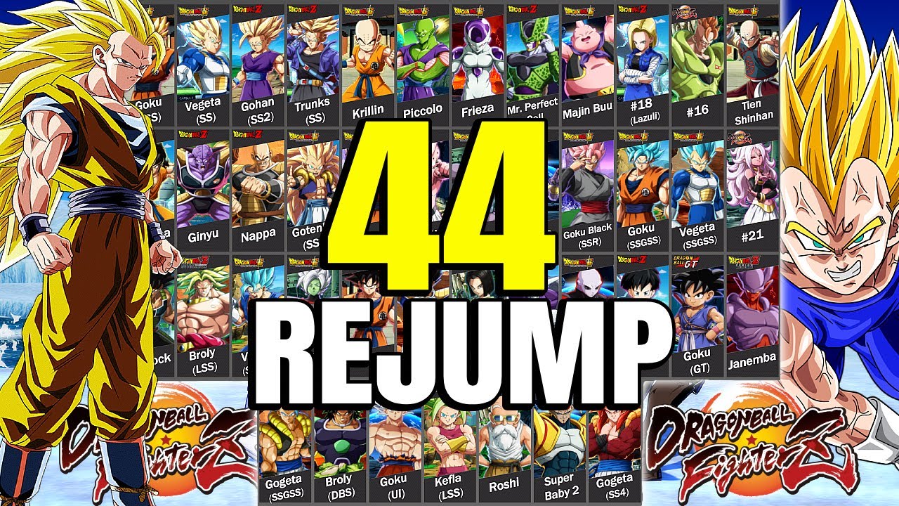 ALL 44 Characters INSANE Rejump Combos - DBFZ