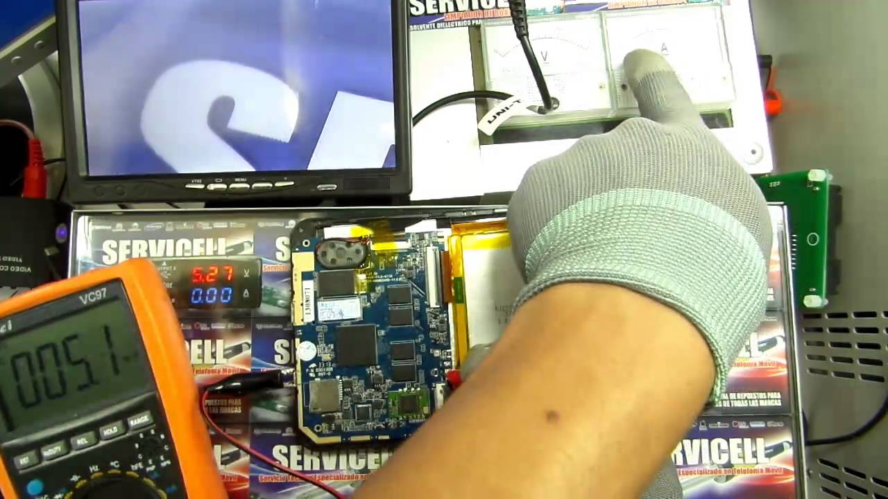 técnica para reparar una tablet muerta, calienta procesador, no enciende ejemplo kalley K-BOOK4B