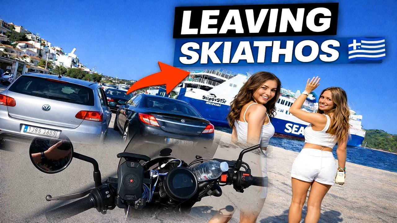 Leaving Skiathos 🇬🇷 | Last Ride to the Ferry on Motorbikes (Rebel, Burgman, TRK)
