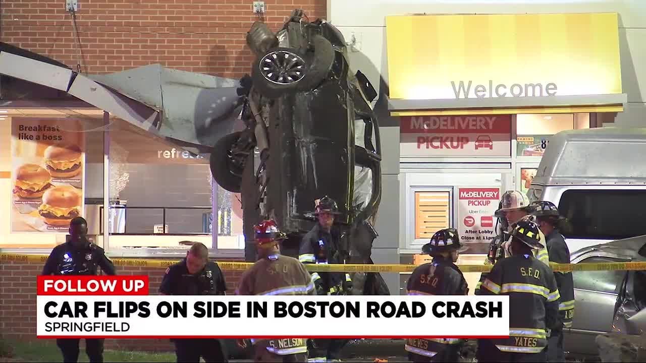 Driver in Boston Road McDonald’s crash was speeding without headlights on