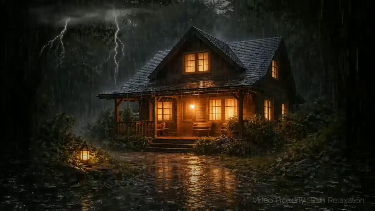 Rain Sound in Forest ⛈️ Heavy Rain on Window for Fall Asleep Quickly | Soothing Rainy Day Vibes