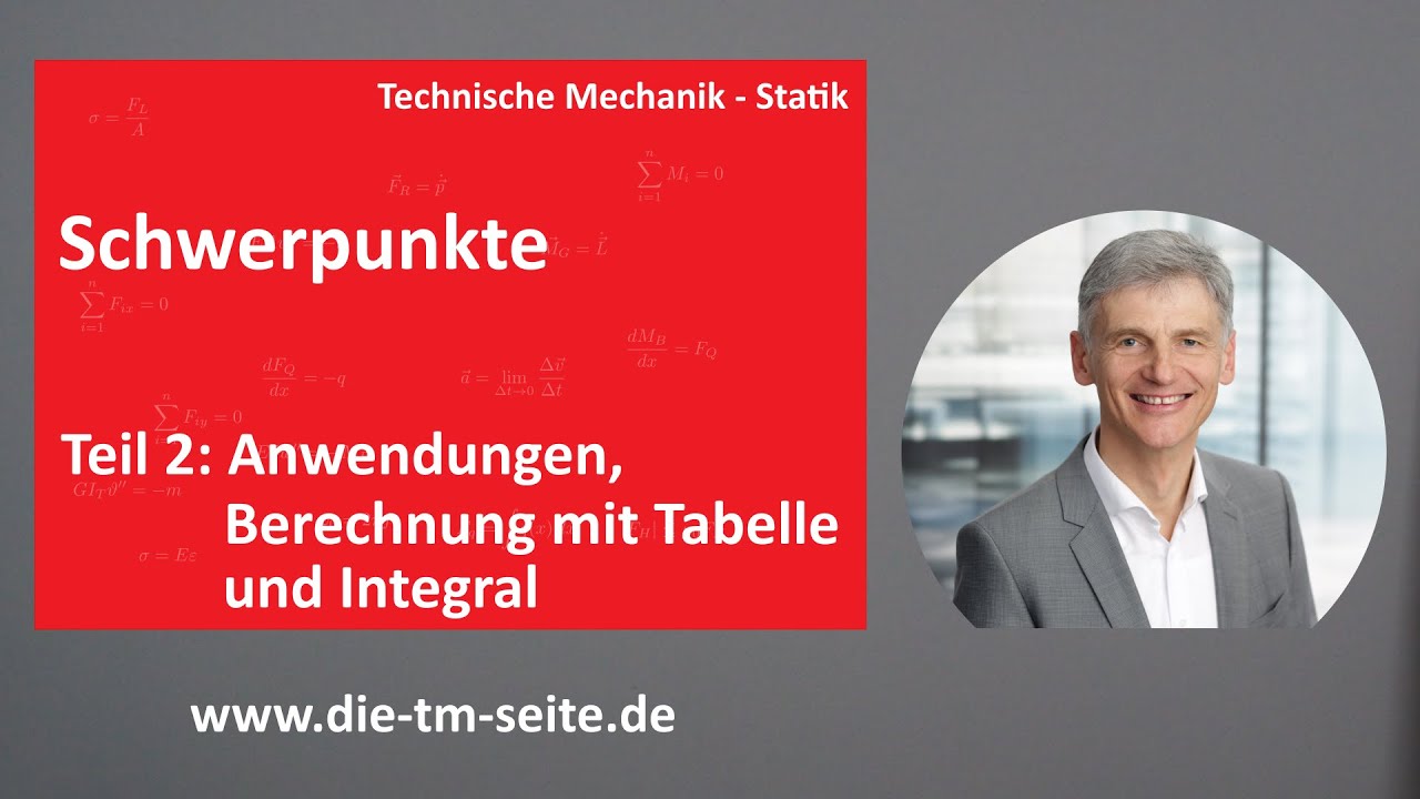 Statik - Schwerpunkte, Berechnung mit Tabelle und Integral