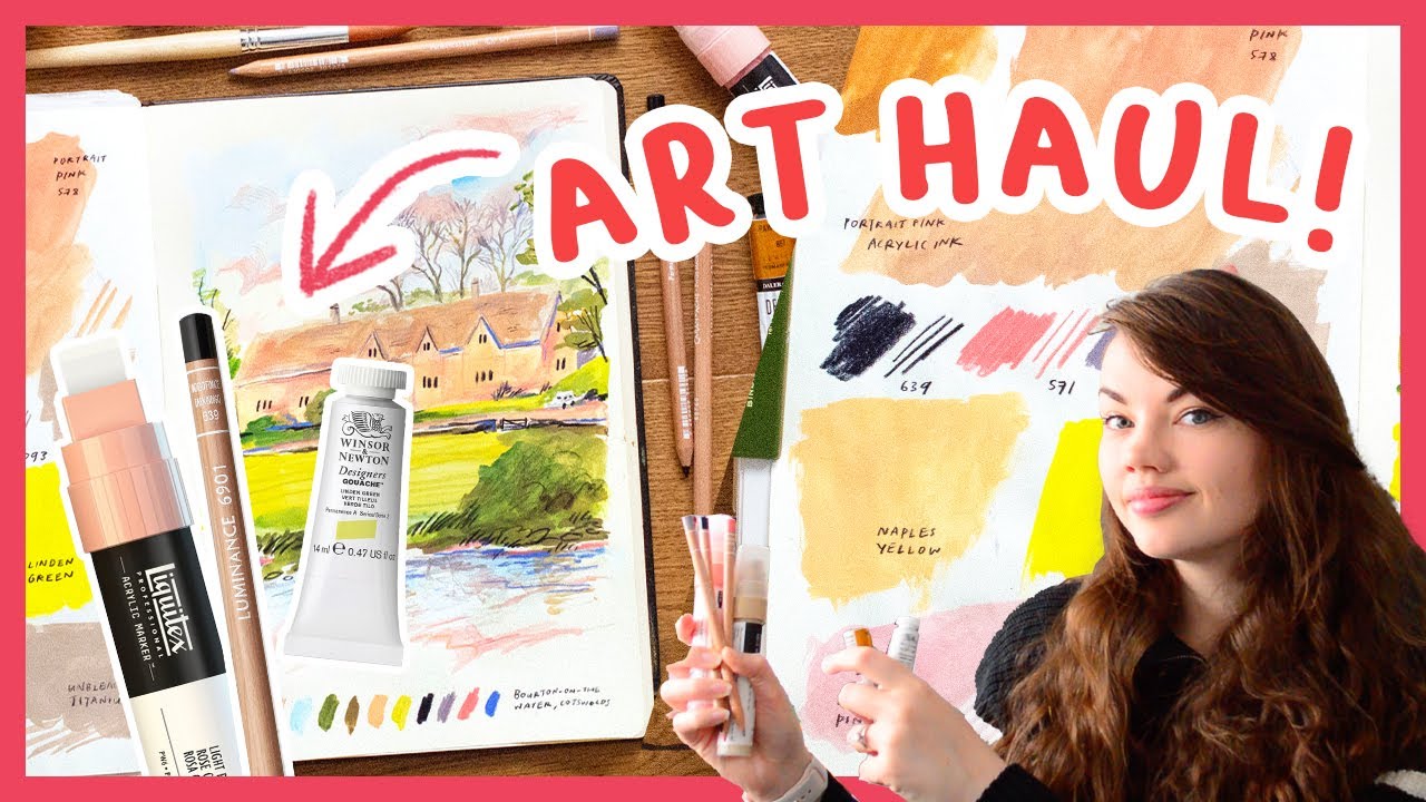 Art supplies haul + paint with me! A new colour palette 🎨💕