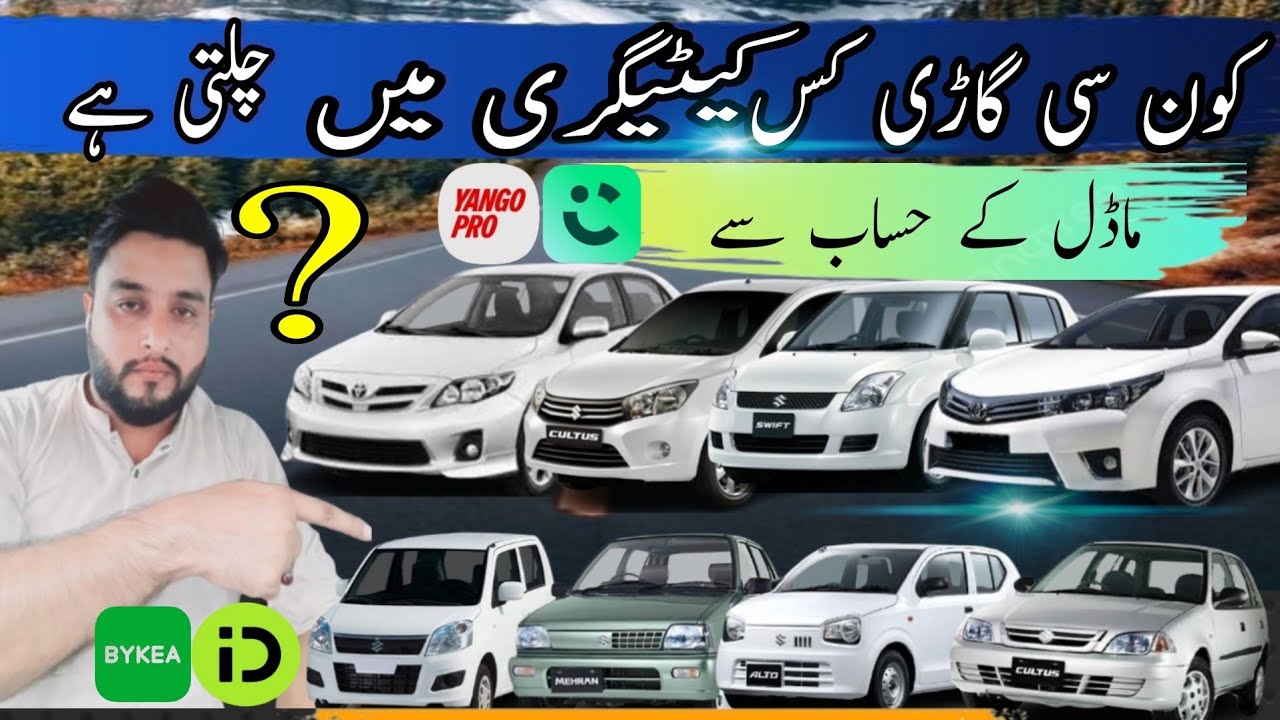 careem Yango Indriver kon si ghari kis category me chalti hy