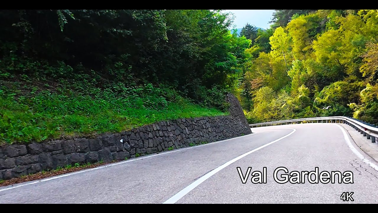 Scenic drive through Val Gardena Gorge to Kastelruth