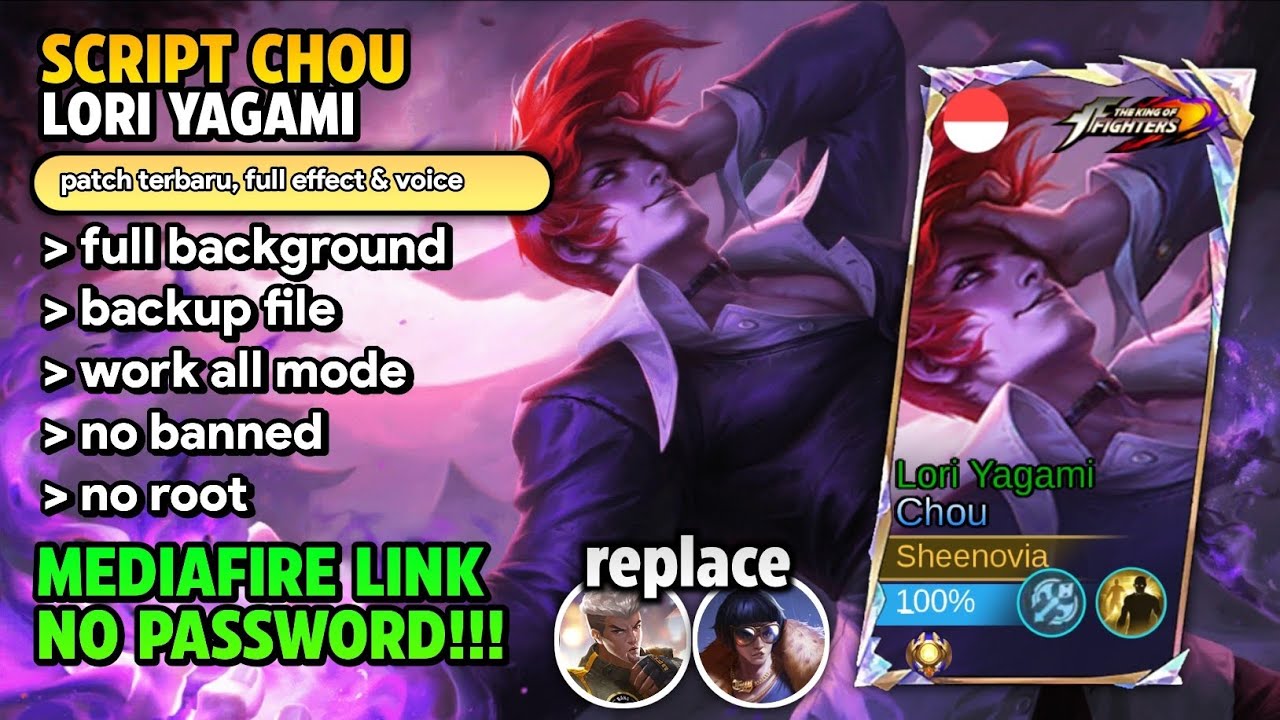 Script Skin Chou Kof Lori Yagami Patch Terbaru || Full Effect & Voice - Mediafire No Password