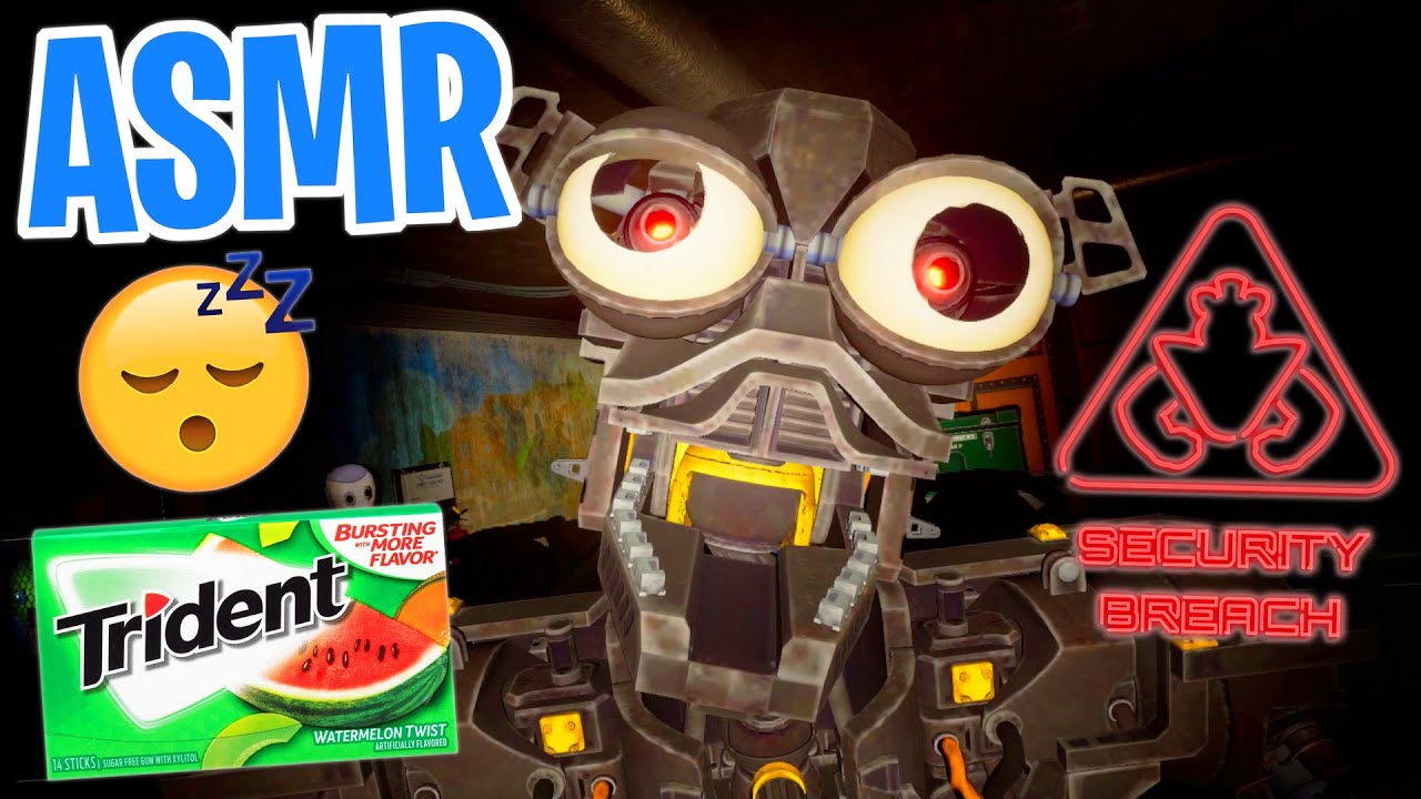 ASMR Gaming 😴 Five Nights At Freddy's Security Breach Gum Chewing 🎮🎧 Controller Sounds + Whispering💤