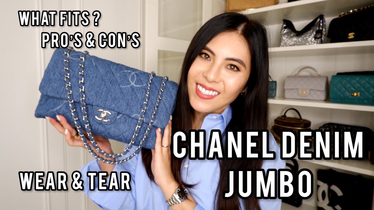 CHANEL DENIM JUMBO FLAP BAG-Review, What Fits, Pro's and Con's