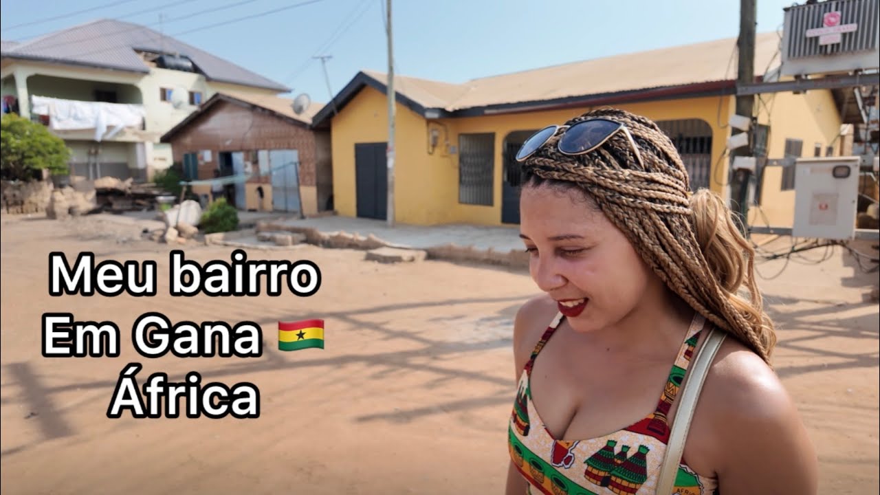 Nossa Nova Vida em Gana África, Conhecendo o Bairro e Comprando Comida Local! 🇬🇭🏠