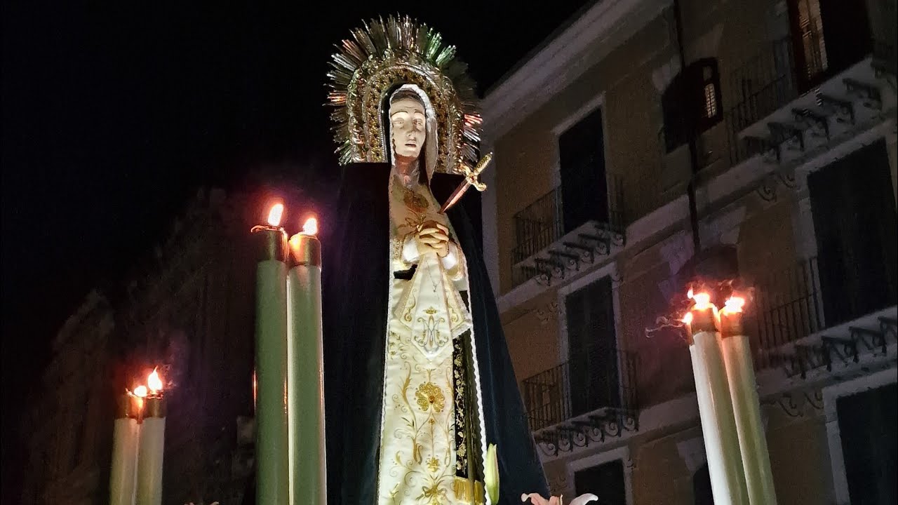 (PALERMO) - VIA MATRIS DOLOROSAE CON IL SIMULACRO DI MARIA SS. ADDOLORATA AL CAPO (4K) 27/03/2023