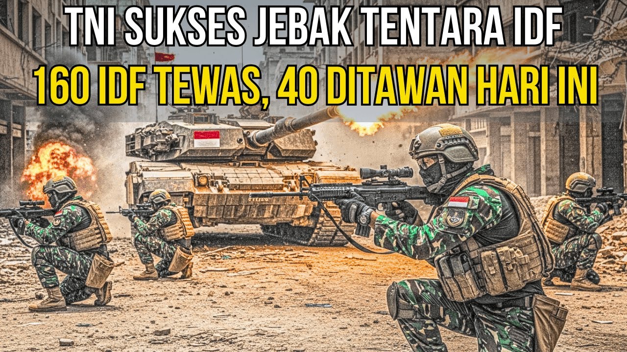 BRAVO‼️TNI BERHASIL JEBAK TENTARA IDF YANG COBA MASUK GAZA HARI INI‼️160 IDF TEWAS, 40 DITAWAN