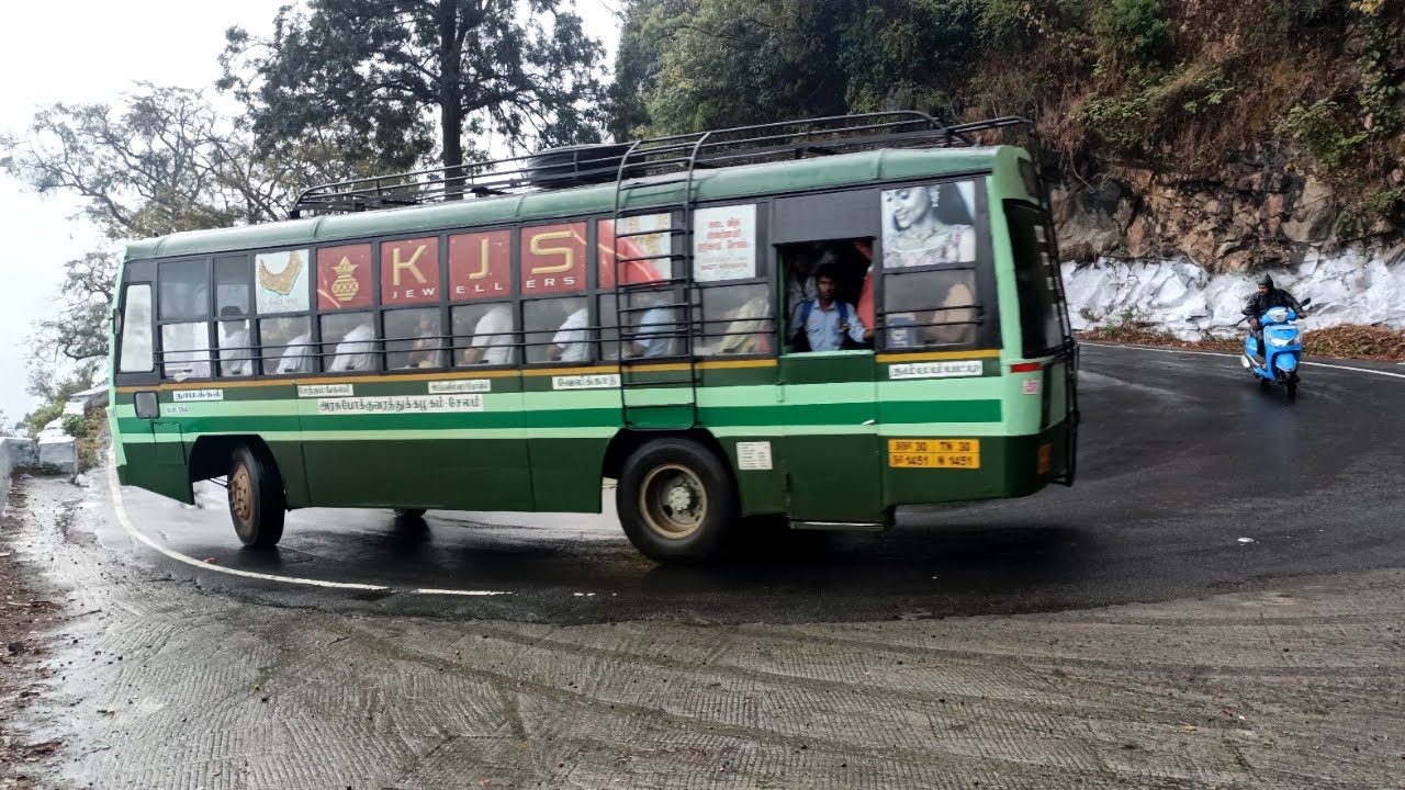 Govt Bus And Tipper Lorry Turning Kollimalai Hairpin bend Hills Driving