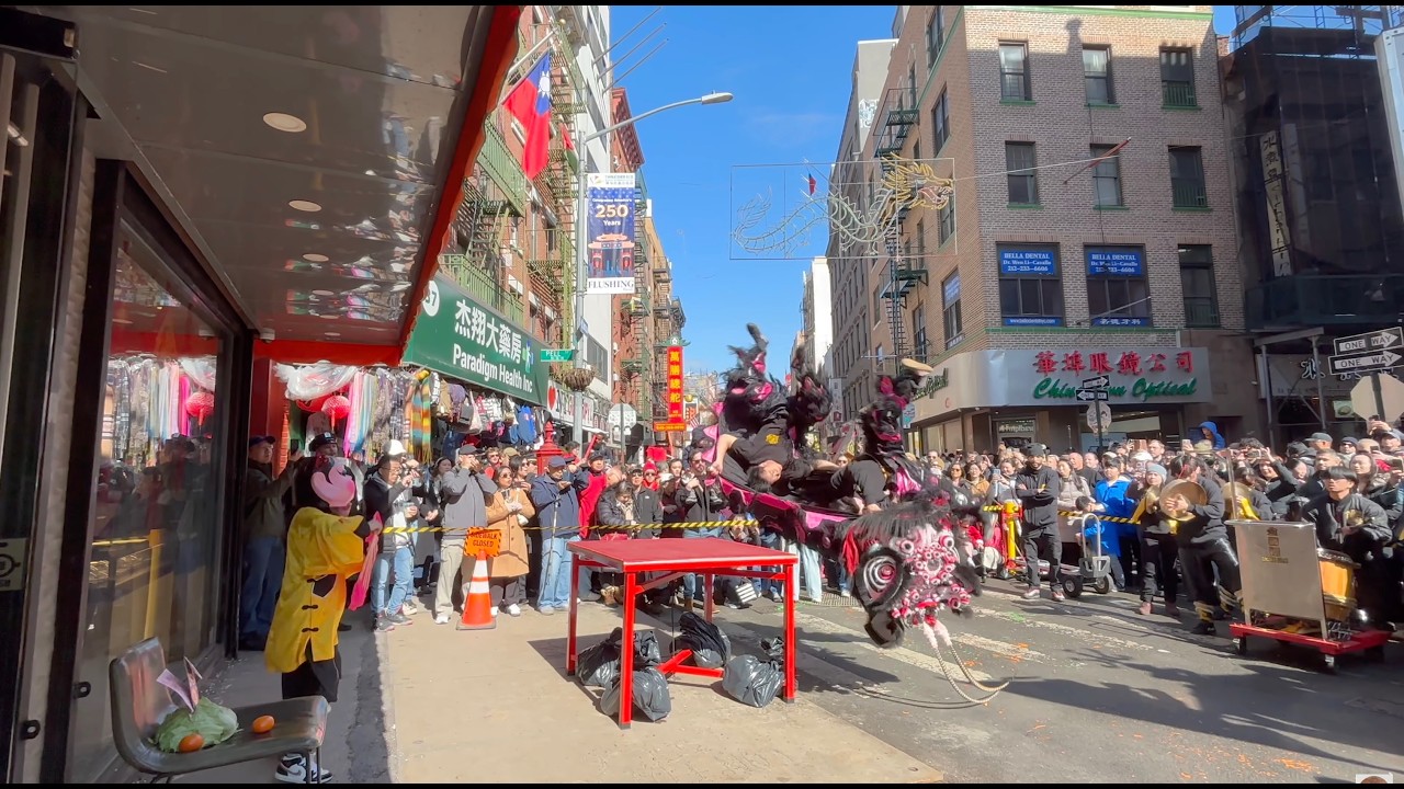 Golden Lion Club-紐約金獅團Spectacular Gravity Defying Lion Dance @EyeSolutions-Super Saturday 2026 🦁🥬🔥🐎