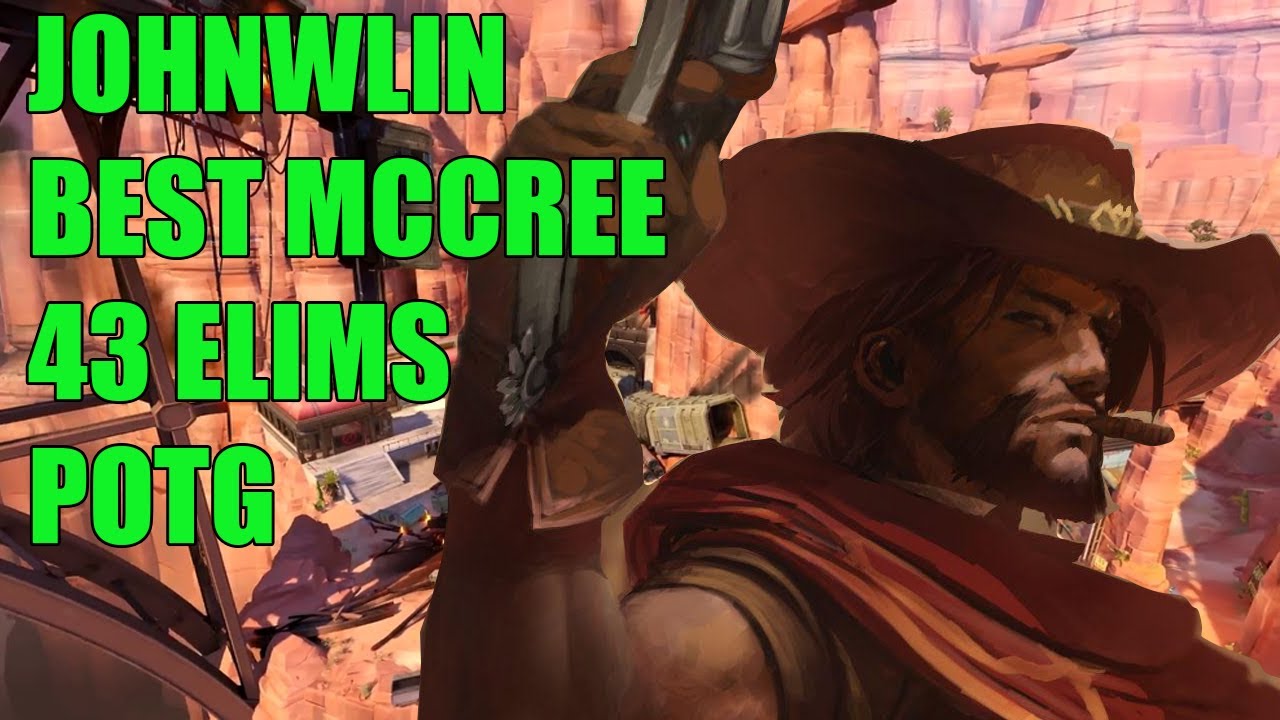 JohnWLin   BEST MCCREE GAMEPLAY 43 ELIMS POTG - TOP 500 OVERWATCH SEASON 27