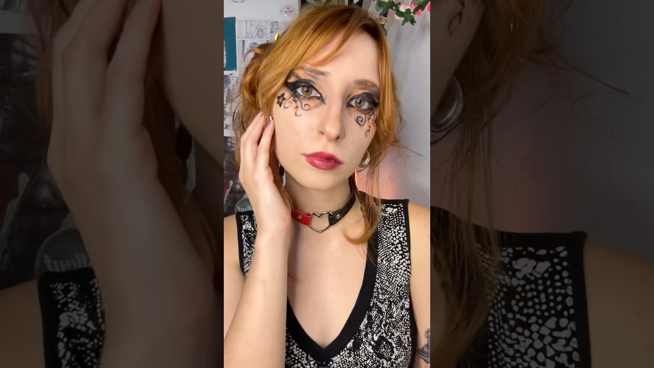 Makeup transition laranja e preto 