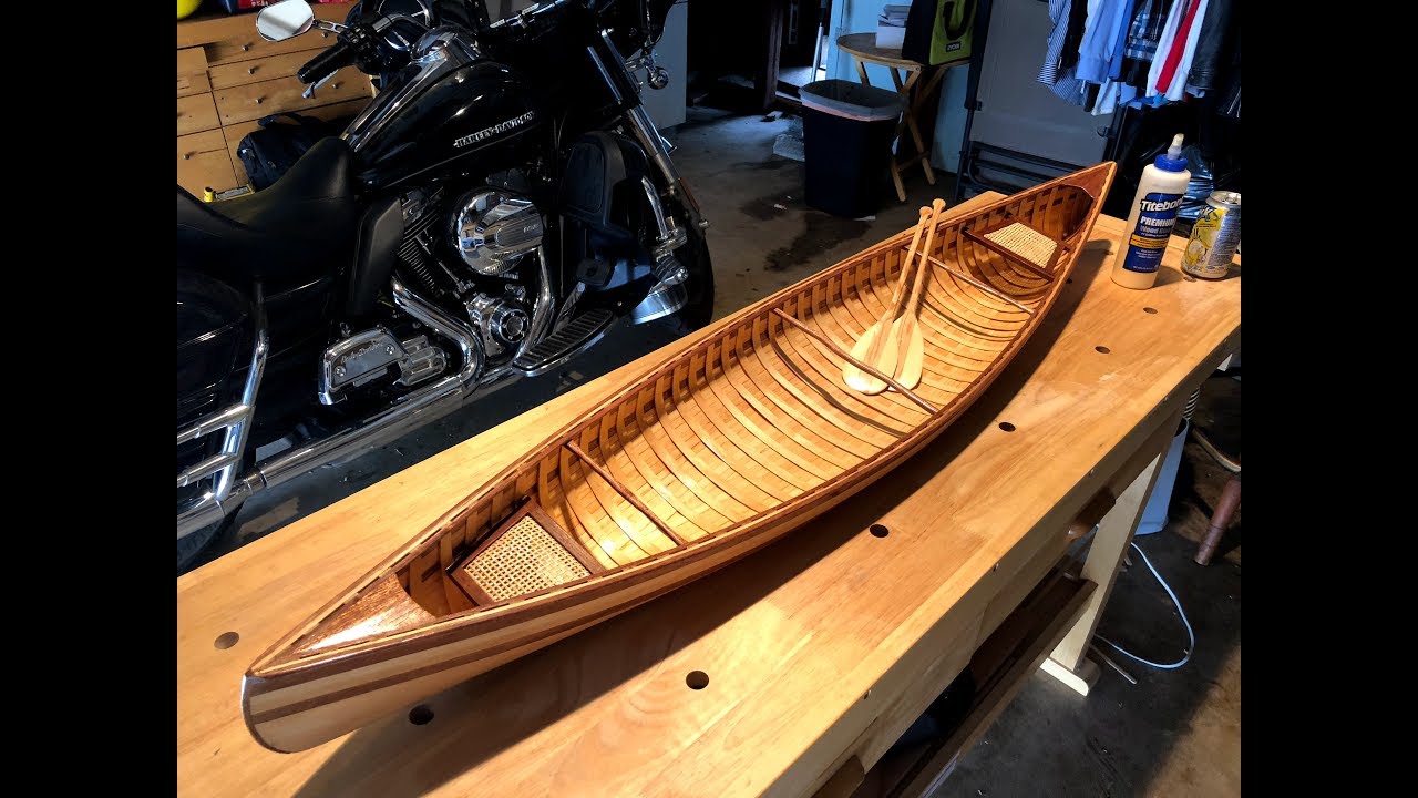 Wooden Model Canoe