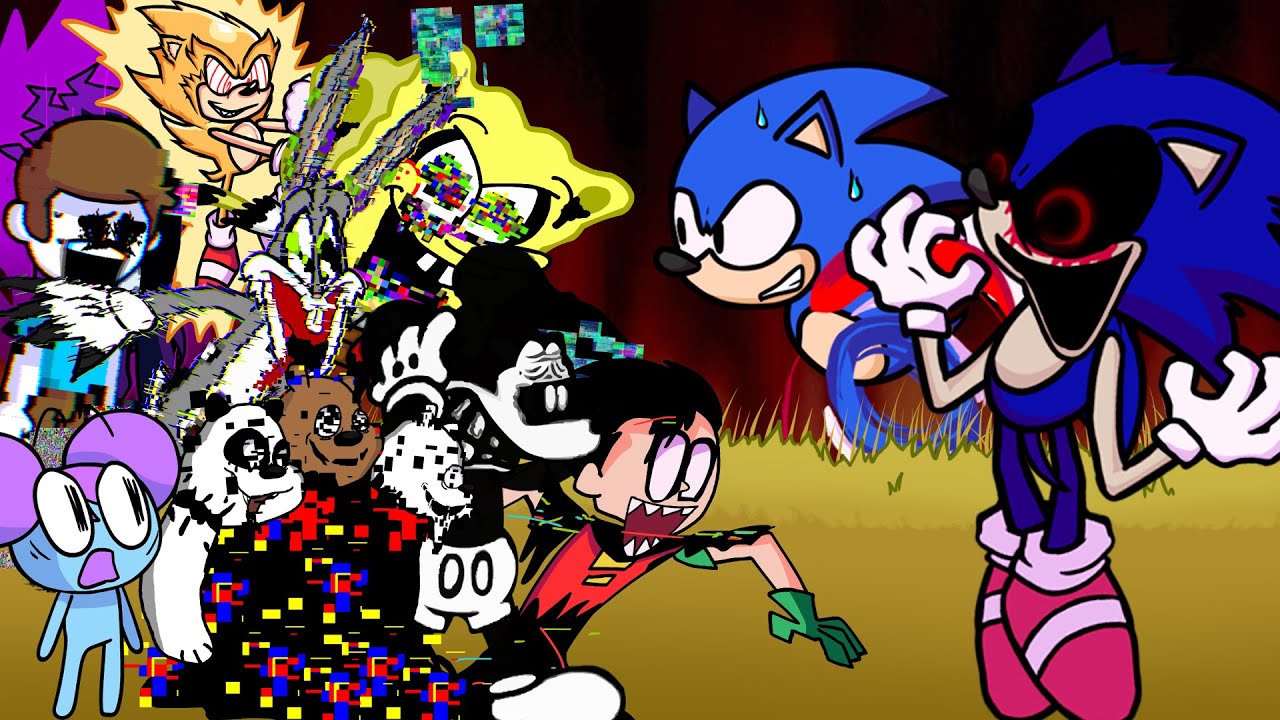 FNF Confronting yourself (vs e.xe) But Different Characters Sing It🎵 Everyone Sings(New Characters)