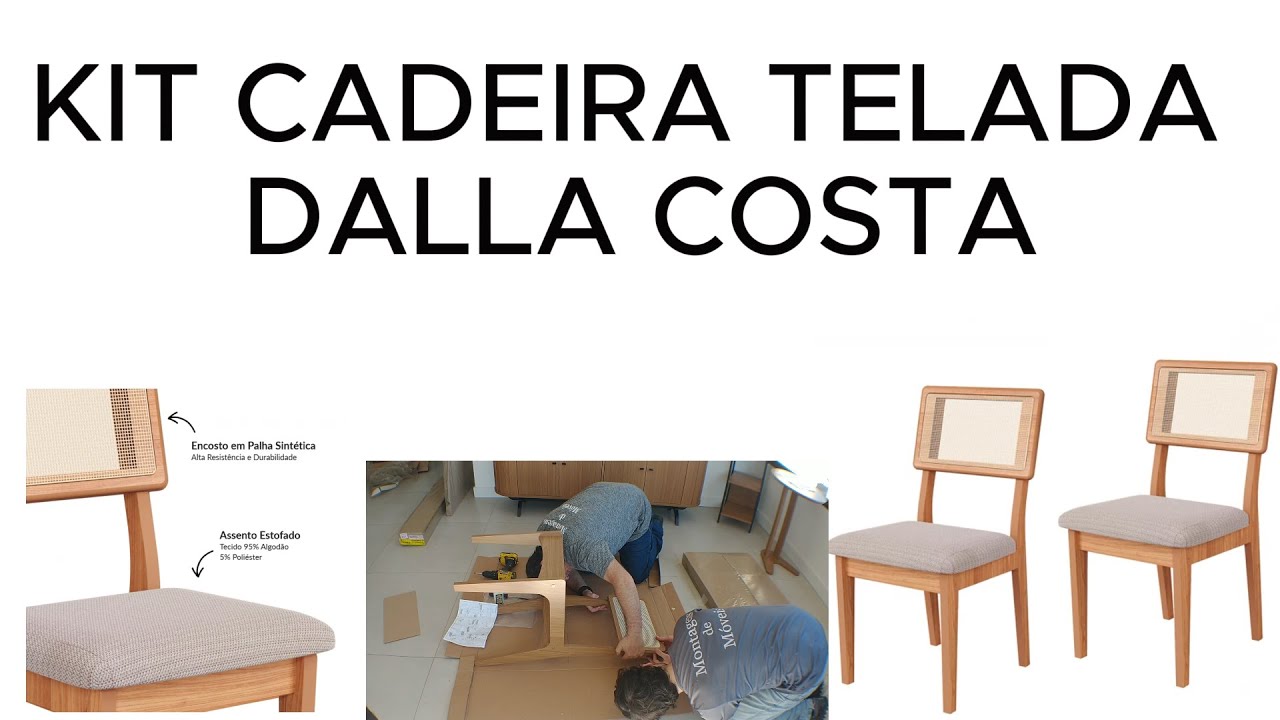 Kit cadeira telada Dalla Costa #diy #montagem #cadeiras #dallacosta #riograndedosul