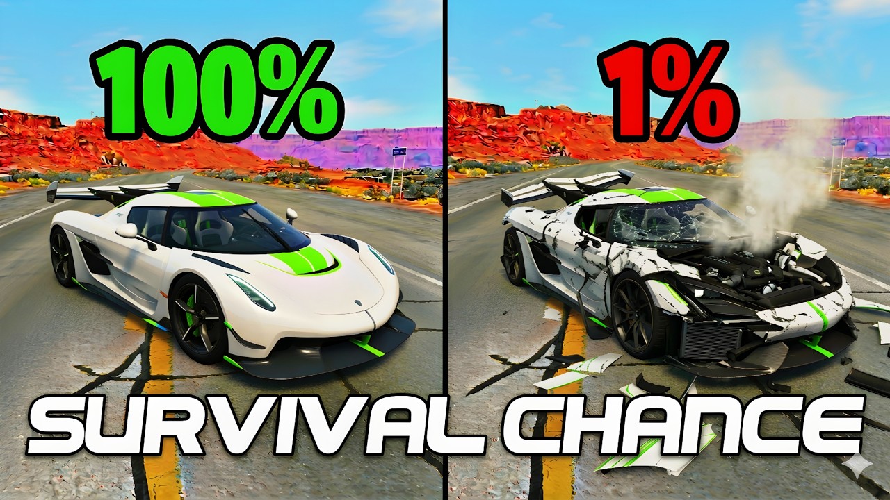 Best of Realistic Survival Chance Crashes 🚓BeamNG drive #131