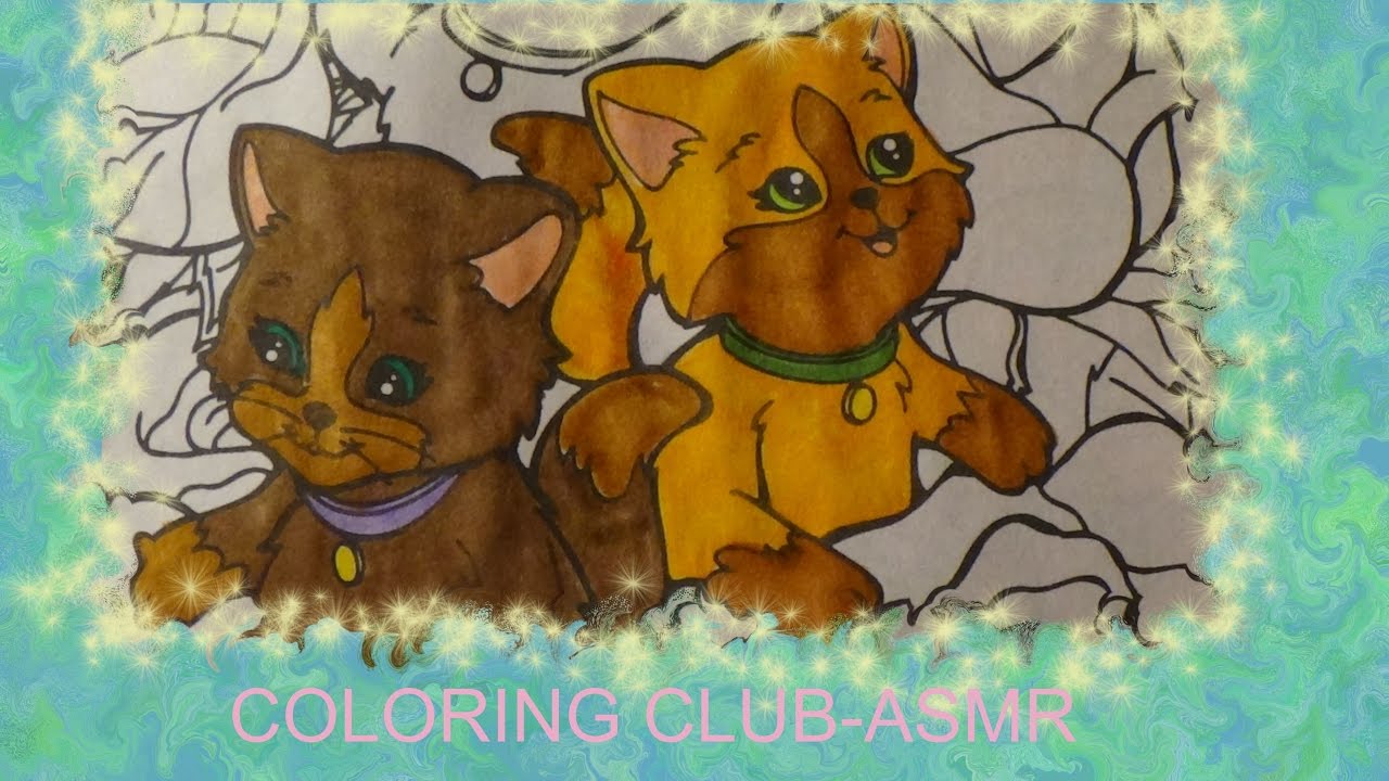 coloring club ASMR~ finishing my kitten coloring page