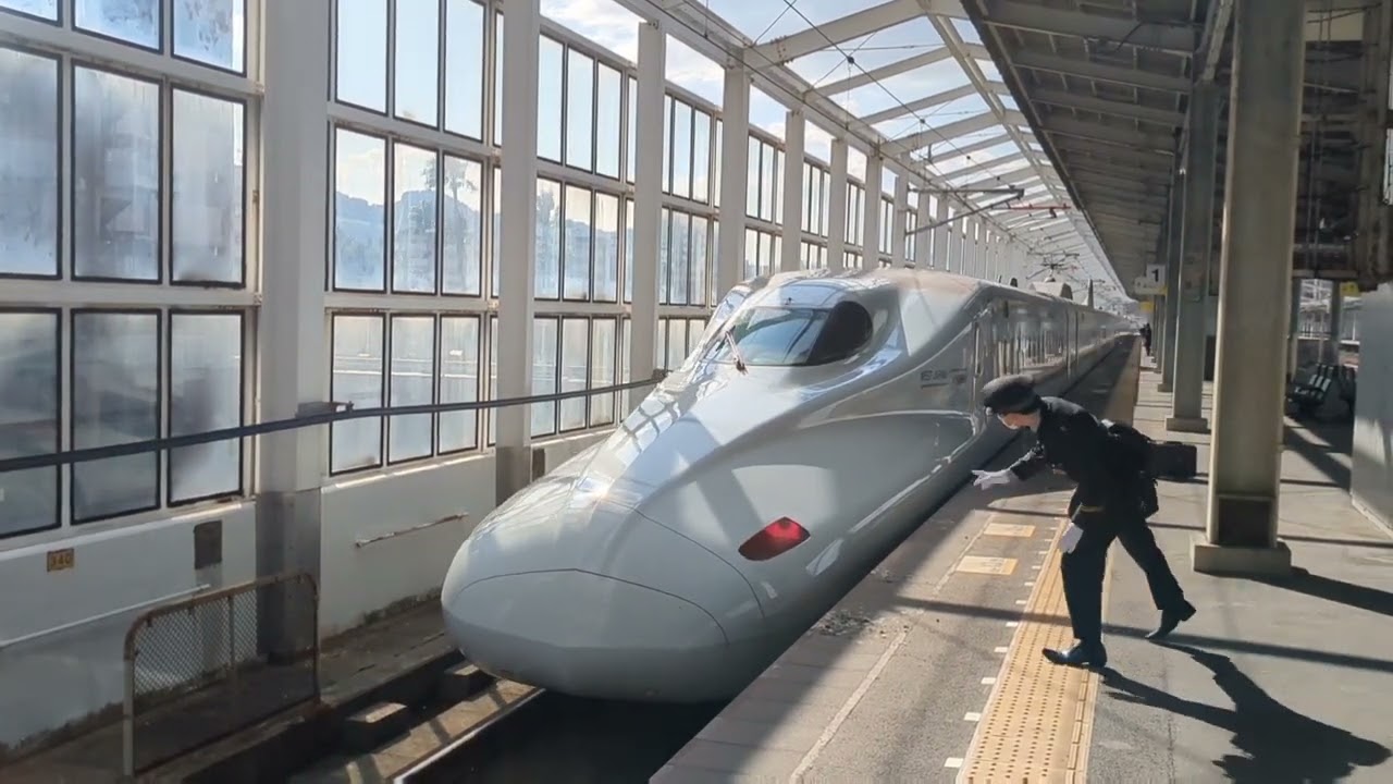 2024年2月10日 新下関駅から乗車する1日1本のレア新幹線つばめ321号の出発を待つ間に見られた新幹線たち JR西日本🟦 山陽新幹線 新下関駅　
