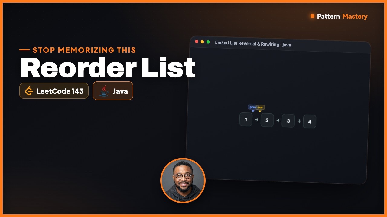 [Java] Reorder List - Leetcode 143 -- Illustrated! | Pattern Mastery
