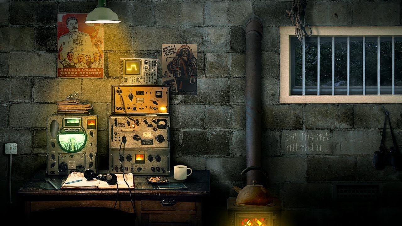Creepy Bunker Ambience - Rain & Wind Sounds 3 hours 4k