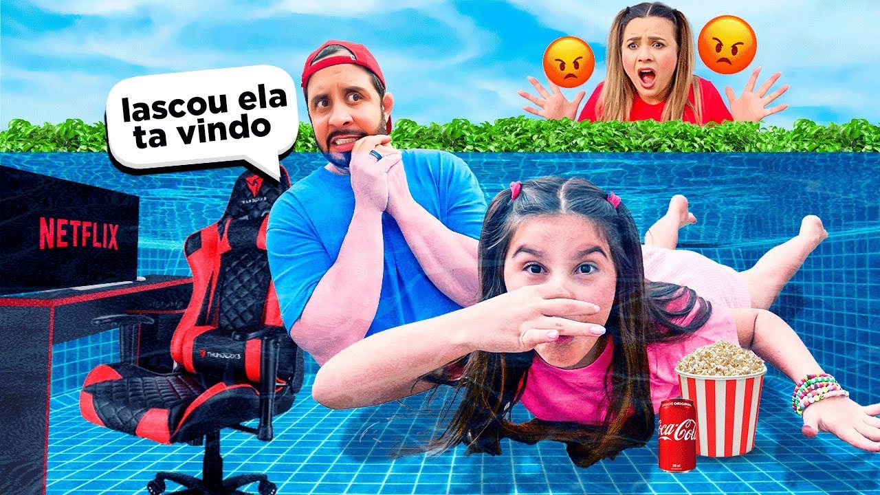 CONSTRUÍ UM QUARTO SECRETO DENTRO DA PISCINA *to de castigo