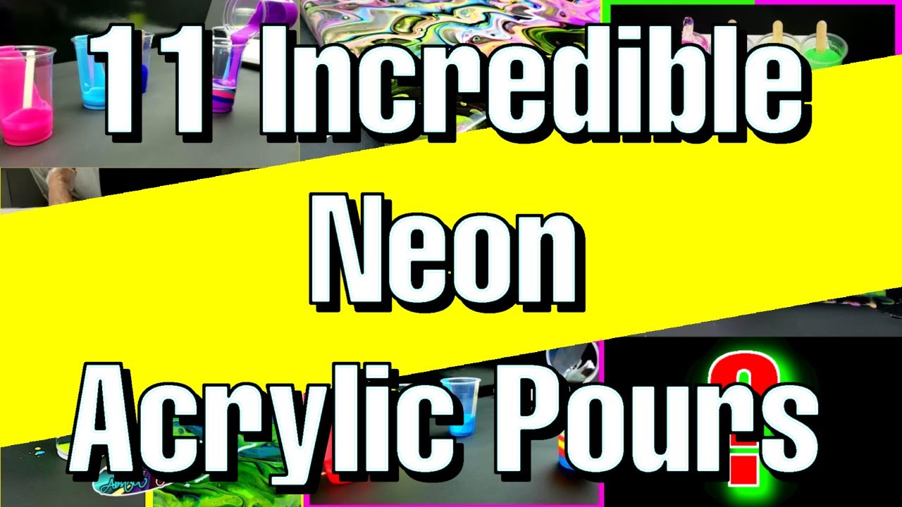Extreme Neon Acrylic Pour Painting Compilation - SATISFYING