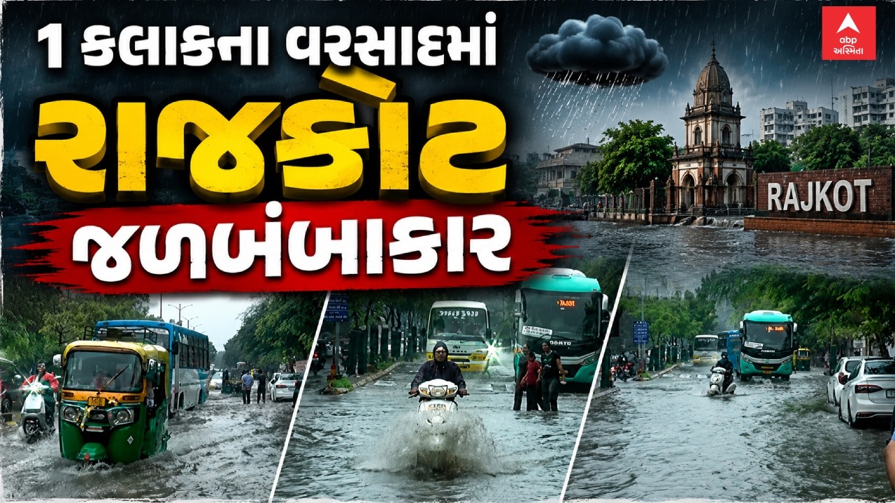Rajkot Waterlogging | 1 કલાકના વરસાદમાં રાજકોટમાં જળબંબાકાર | Rajkot Rain | abp Asmita