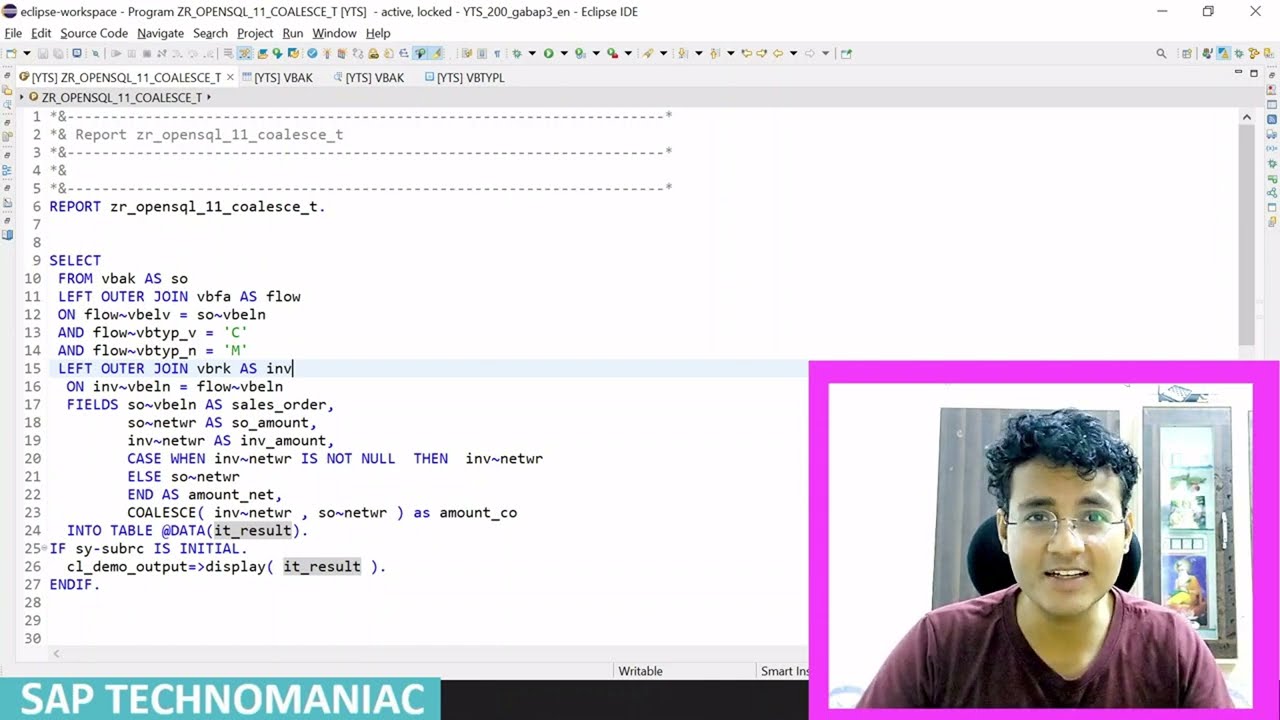 COALESCE function in Select - Open SQL Enhancement ABAP on HANA - Part 7