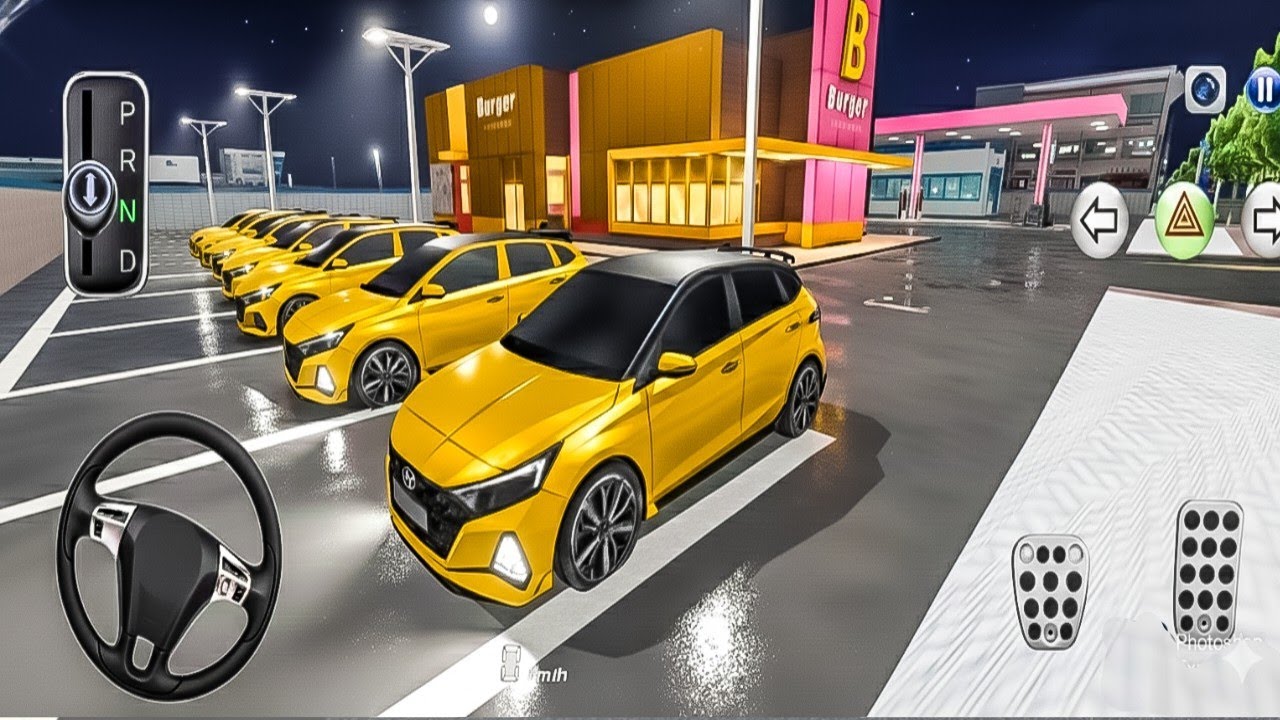 All New luxury Yellow colour car 🚗 collect game Parking Gass Pump Driving Class Game-3D Simulator 3D